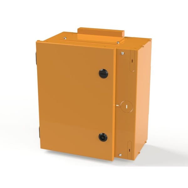 1/4 Turn Latch Electrical Enclosures, 13-1/2 in H, 6-1/2 in D, 12 in W, NEMA 1, Carbon Steel
